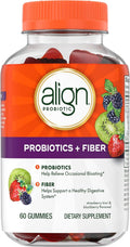 Align Probiotic, Probiotics + Fiber, Probiotics Help Relieve Occasional Bloating*, Fiber Helps Support a Healthy Digestive System*, #1 Doctor Recommended Probiotic Brand‡, 60 Gummies
