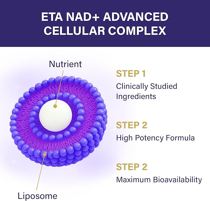 NAD+ Supplement - NAD Resveratrol for Cellular Energy and Stamina - Energy Supplements with Nicotinamide Riboside, Grape Seed and B Vitamins for Healthy Aging for Men & Women - 60 Capsules