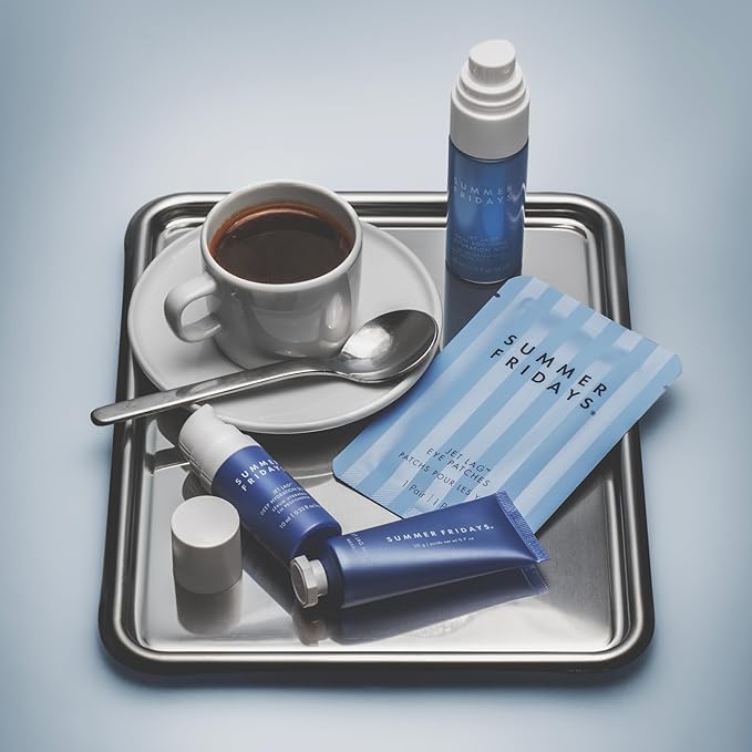 Summer Fridays Jet Lag™ Essentials - Mini Hydrating Skin Care Set With Jet Lag™ Mask, Eye Patches, Deep Hydration Face Serum & Hydration Mist - Travel Size Skincare Kit & Gift Set (4 Count)