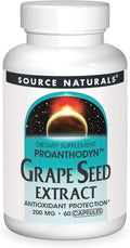Source Naturals Proanthodyn Grape Seed Extract, Antioxidant Protection, Supports a Healthy Aging Brain*, 200 mg - 60 Capsules