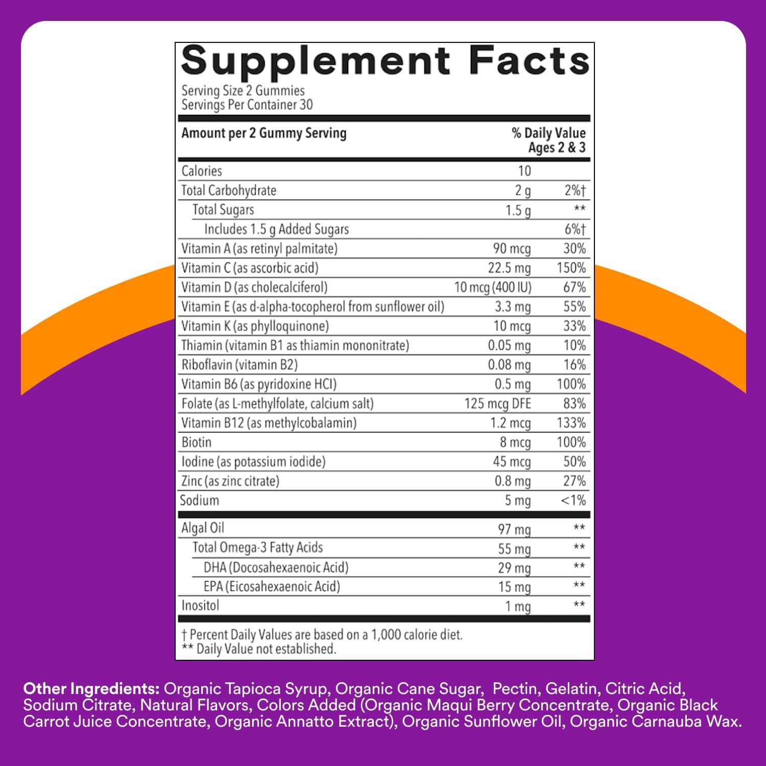 SmartyPants Toddler Multivitamin Gummies - Improved Formula: Omega 3 (DHA/EPA), Vitamins D3, C, Vitamin B12, B6, A, K & Zinc, Biotin, Gluten Free, Three Fruit Flavors, 60 Count (30 Day Supply)