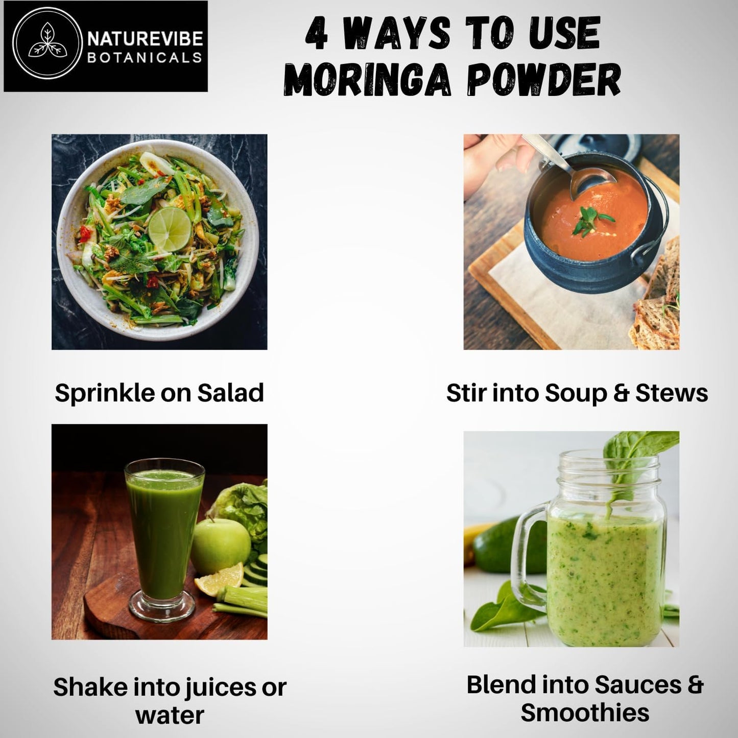 Naturevibe Botanicals Moringa Powder 5lbs | Made with Premium Quality Moringa Oleifera Leaf | Non GMO Gluten Free Vegan | Multi-Vitamin | Great in Drinks and Smoothies | 5 Pound Bulk Bag