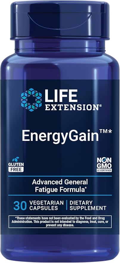 Life Extension EnergyGain, French Oak Extract, Combat General Fatigue & Maintain Energy Levels, Non-GMO, Gluten-Free, Vegetarian, 30 Capsules