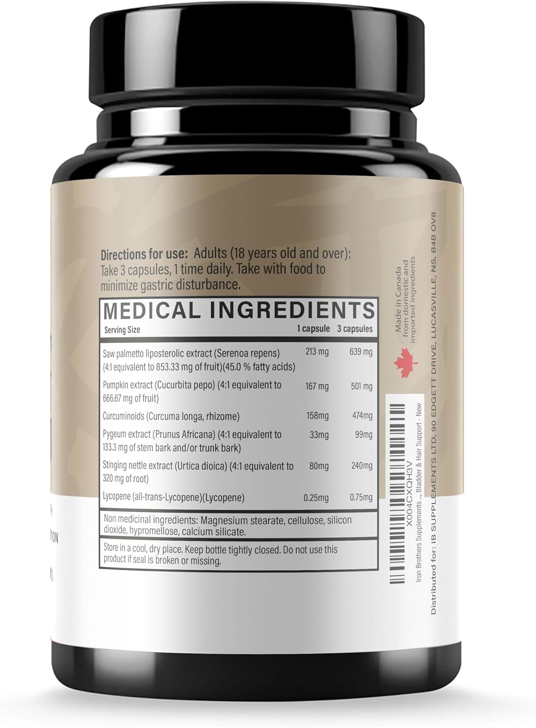 Iron Brothers Supplements - Prostate Health Supplements for Men - Support for Men with Pygeum & Saw Palmetto - Prostate Health, Bladder & Hair Support - Reduce Difficultly in Urination