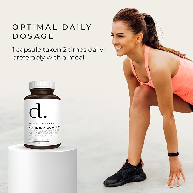 Candida Flush & Cleanse 60 Count Gut Support for Balanced Gut Flora with Oregano, Caprylic Acid,Probiotics, & Digestive Enzymes - Non GMO Dietary Supplement