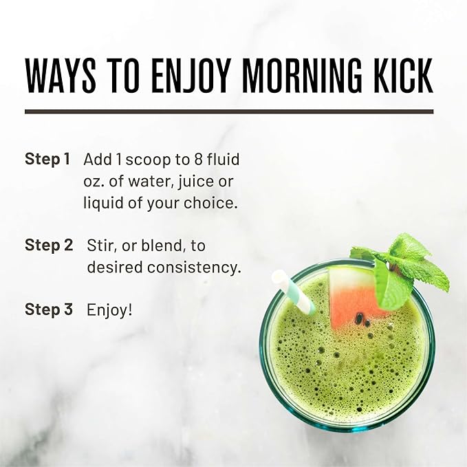 ROUNDHOUSE PROVISION Morning Kick, Powder Supplement for Healthy Digestion, Energy Levels, and Overall Wellness, 30 Servings (9.1 Ounce (Pack of 1), Watermelon Mint)