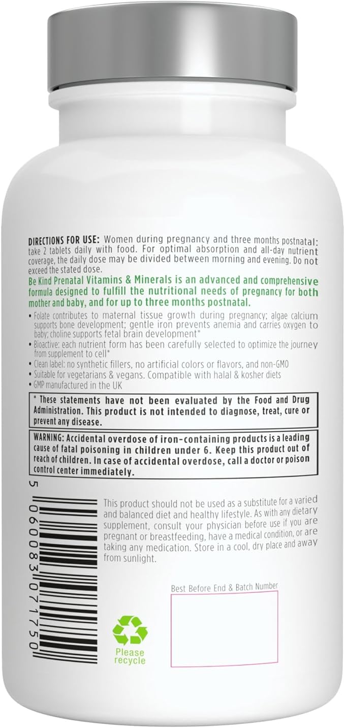 Igennus Methylated Prenatal Multivitamin for Women, Folate for MTHFR, High Absorption, Pure & Clean, Gentle Iron, Choline, Calcium & Magnesium, Vegan Pregnancy Vitamins, Halal, Non-GMO, 60 Tablets x 6