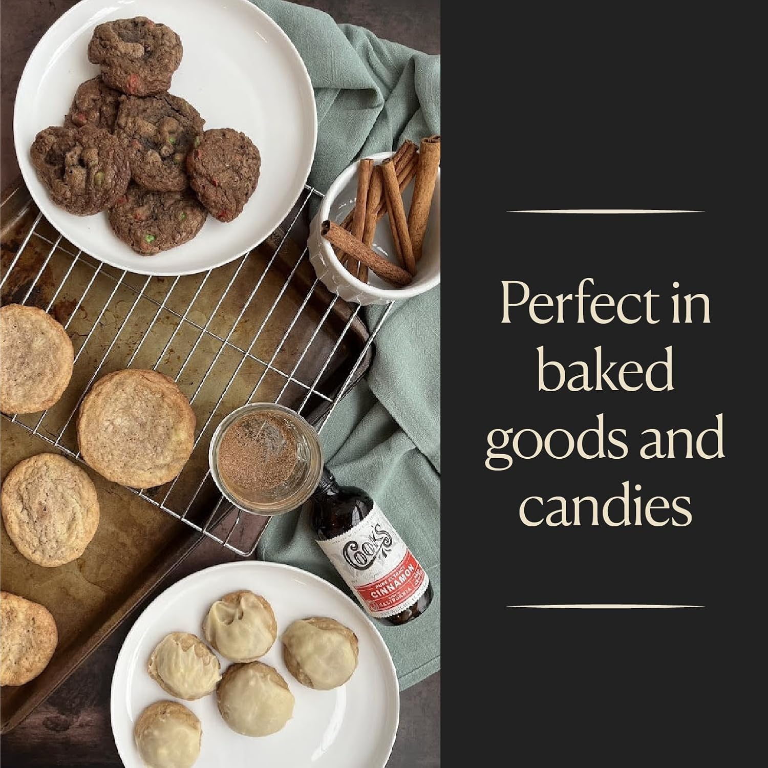 Cook's Pure Cinnamon Extract Made From Fine Ceylon Cinnamon, Premium All Natural Cinnamon Extract for Baking, Cooking, Beverages and Candies, 8 oz