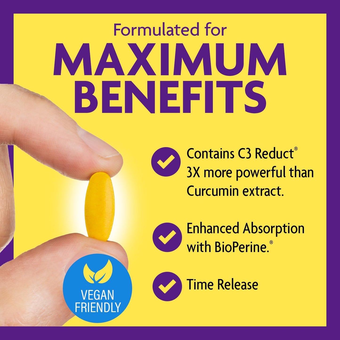 InnovixLabs Turmeric Curcumin with Black Pepper Extract - High Absorption Turmeric and Curcumin Supplements with BioPerine, C3 Reduct & Curcumin C3 Complex - 100 Time Release Tablets