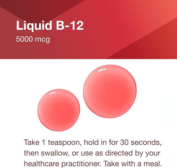 PROTOCOL FOR LIFE BALANCE Liquid B-12 5,000mcg - Nervous System Support - with B Vitamins - Dairy Free & Vegan Vitamin B Liquid - 4 fl oz