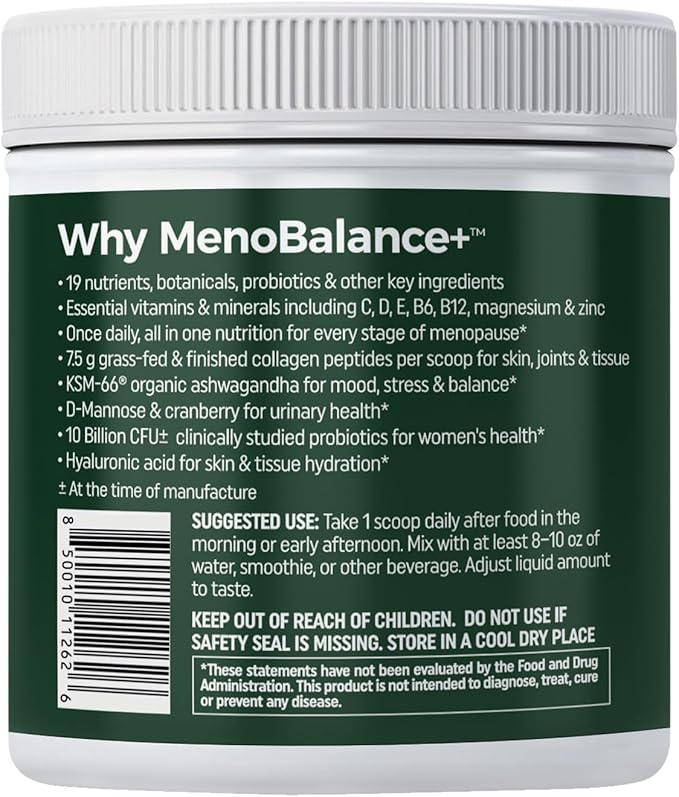 NewLife Naturals MenoBalance+ One Scoop a Day Menopause Supplements for Women 40+ - Collagen Powder Protein, Probiotic, Vitamin & Botanical Blend for Skin, Mood, Energy, Urinary & Menopausal Wellness