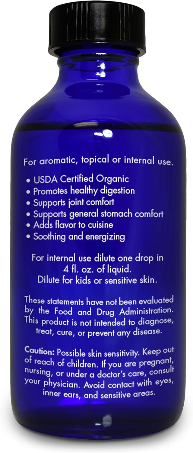 Ginger Oil, Edible, Food Grade – 100% Pure, Ginger, Essential, Oil, for Massage, by Zongle Therapeutics, 4 OZ