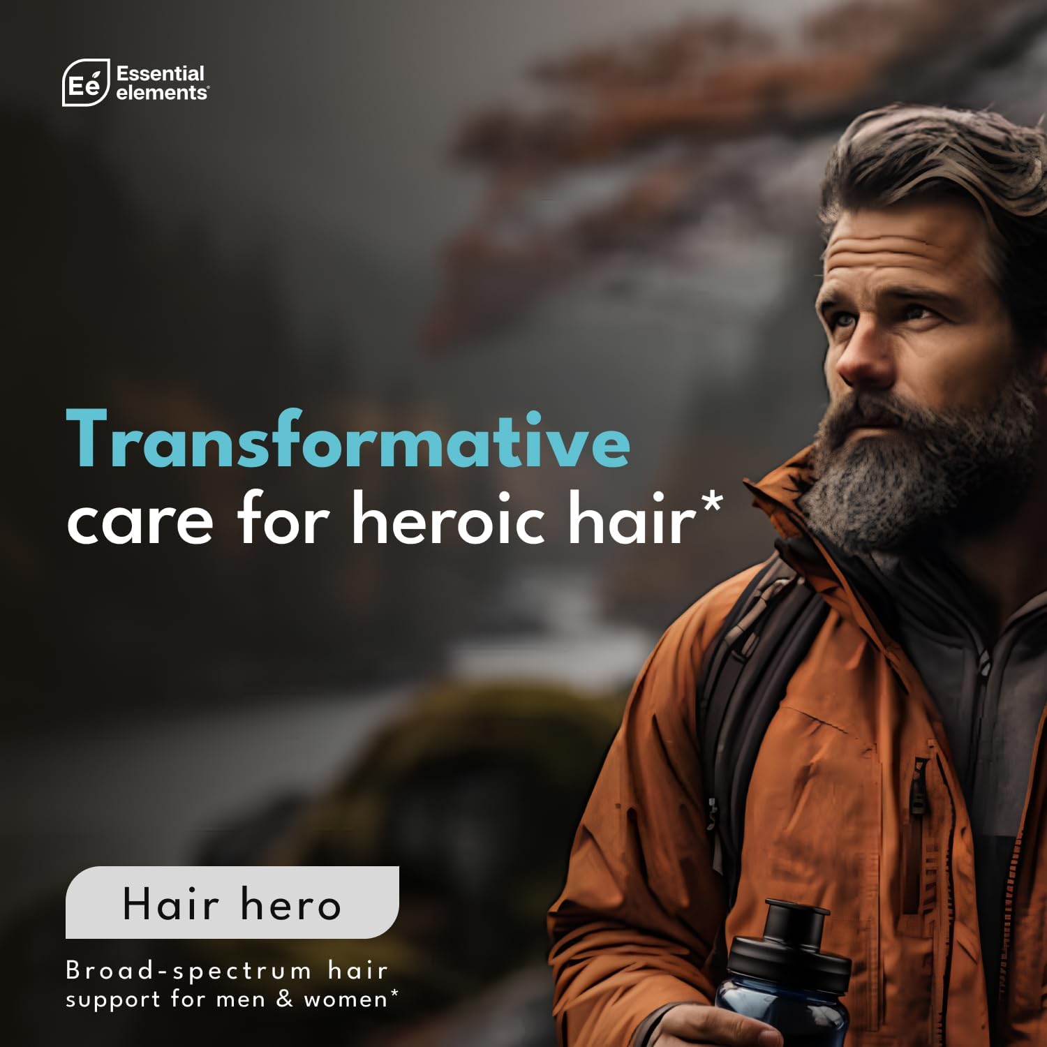 Essential Elements® Hair Hero™ - Hair Vitamins for Men - Broad-Spectrum Support with 5000 mcg Biotin - 60 Count - 30 Servings