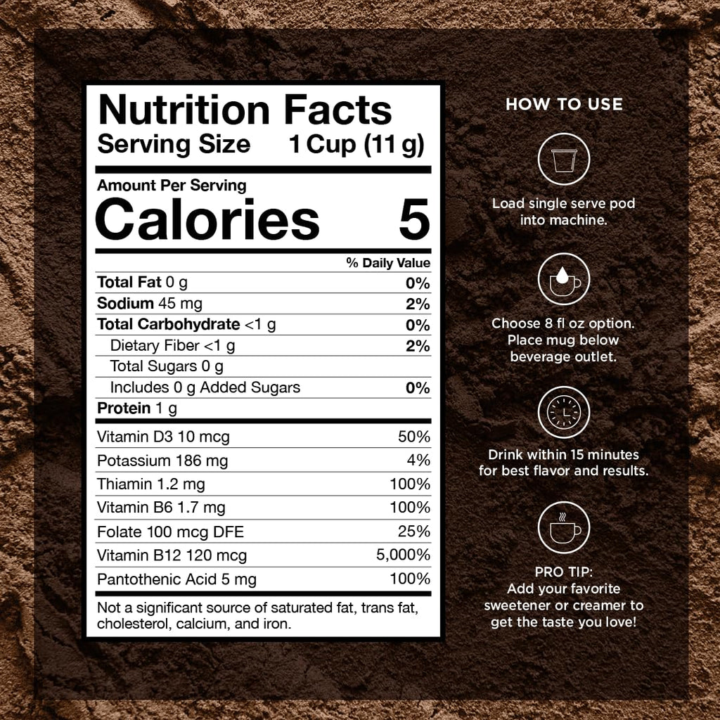 VitaCup Focus Mushroom Coffee Pods, Vanilla Flavored Coffee with Chaga, Lion’s Mane, Vitamins, Medium Dark Roast Arabica Beans, Recyclable Single Serve Pods Compatible with Keurig K-Cup Brewers, 32 Ct