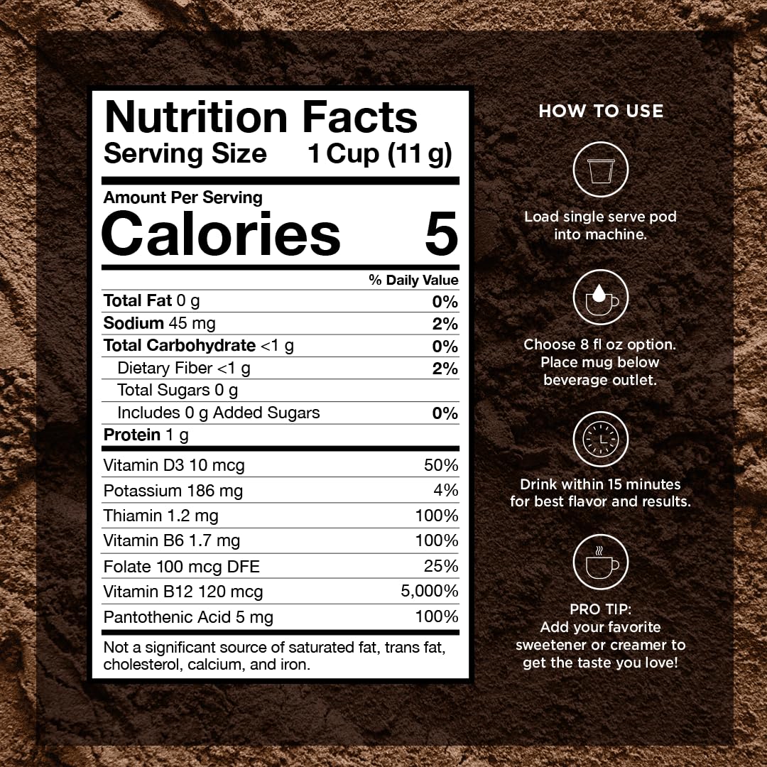 VitaCup Focus Mushroom Coffee Pods, Vanilla Flavored Coffee with Chaga, Lion’s Mane, Vitamins, Medium Dark Roast Arabica Beans, Recyclable Single Serve Pods Compatible with Keurig K-Cup Brewers, 64 Ct