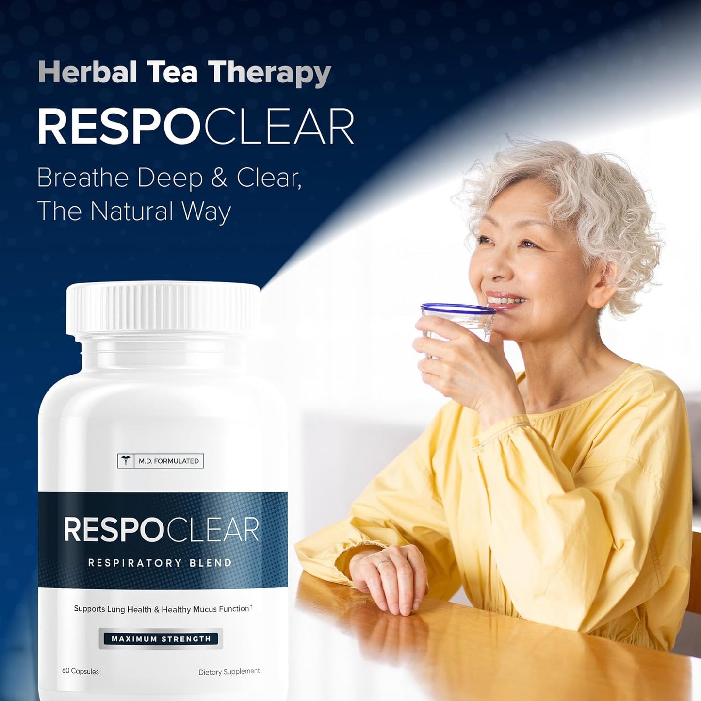 RespoClear (60 Caps): Respiratory Lung Health & Sinus Support Supplement - NAC, Elderberry, & Quercetin - Lung Detox for Smokers & The Pollution-Conscious - GMO-Free & Made in USA