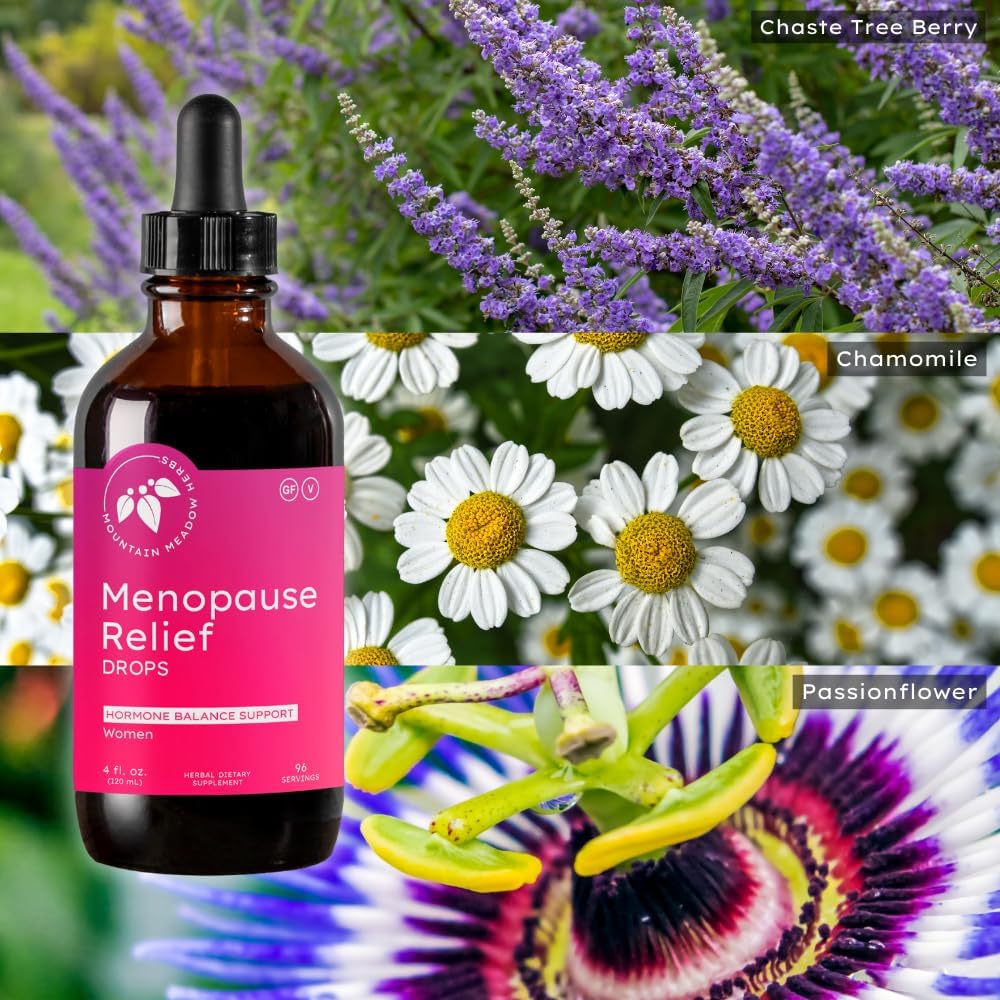 Mountain Meadow Herbs Menopause Relief Drops – Natural Herbal Supplement for Hot Flashes, Hormone Balance, Mood Support & Night Sweats, Liquid Menopause Support – 4oz