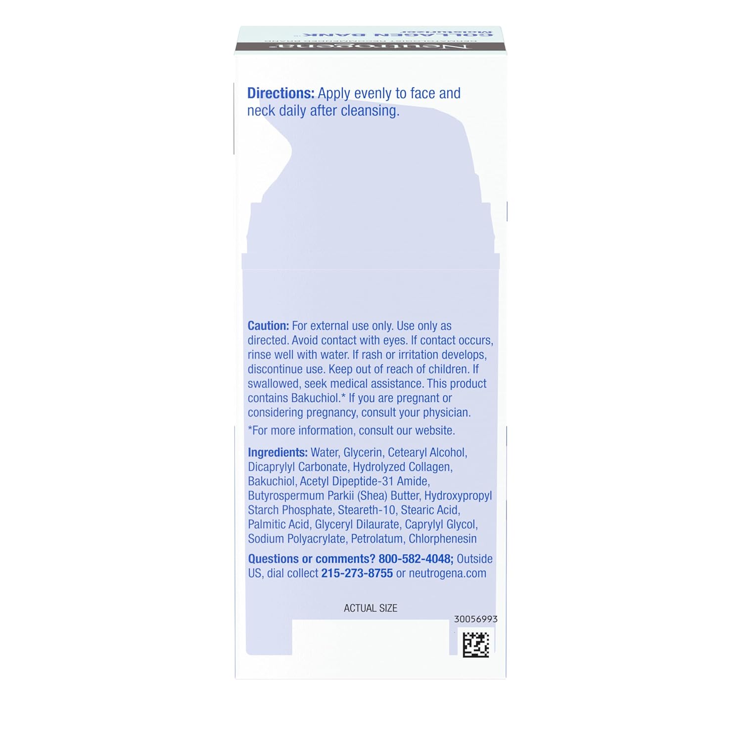 Neutrogena Collagen Bank Face Moisturizer, Larger Size Anti-Aging Face & Neck Collagen Cream, Bakuchiol, Face Lotion Supports Skin’s Natural Collagen for Visibly Plump Skin, 2.7 fl. oz