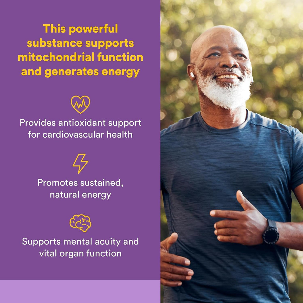 Natural Factors Coenzyme Q10 200 mg, Natural Coenzyme Q10 Supplement for Energy, Heart and Cognitive Support, 30 Softgels