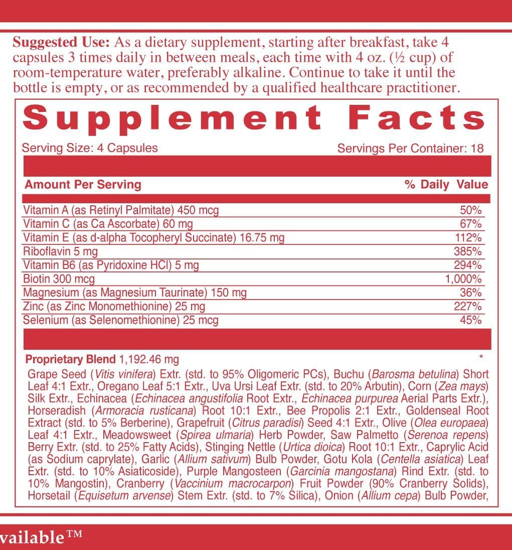 Uribiotic Formula [72 Capsules] Since 2003 – Advanced Support for Urinary Bladder, Prostate & Kidney Health | Dietary Supplement | 60 Quality Ingredients