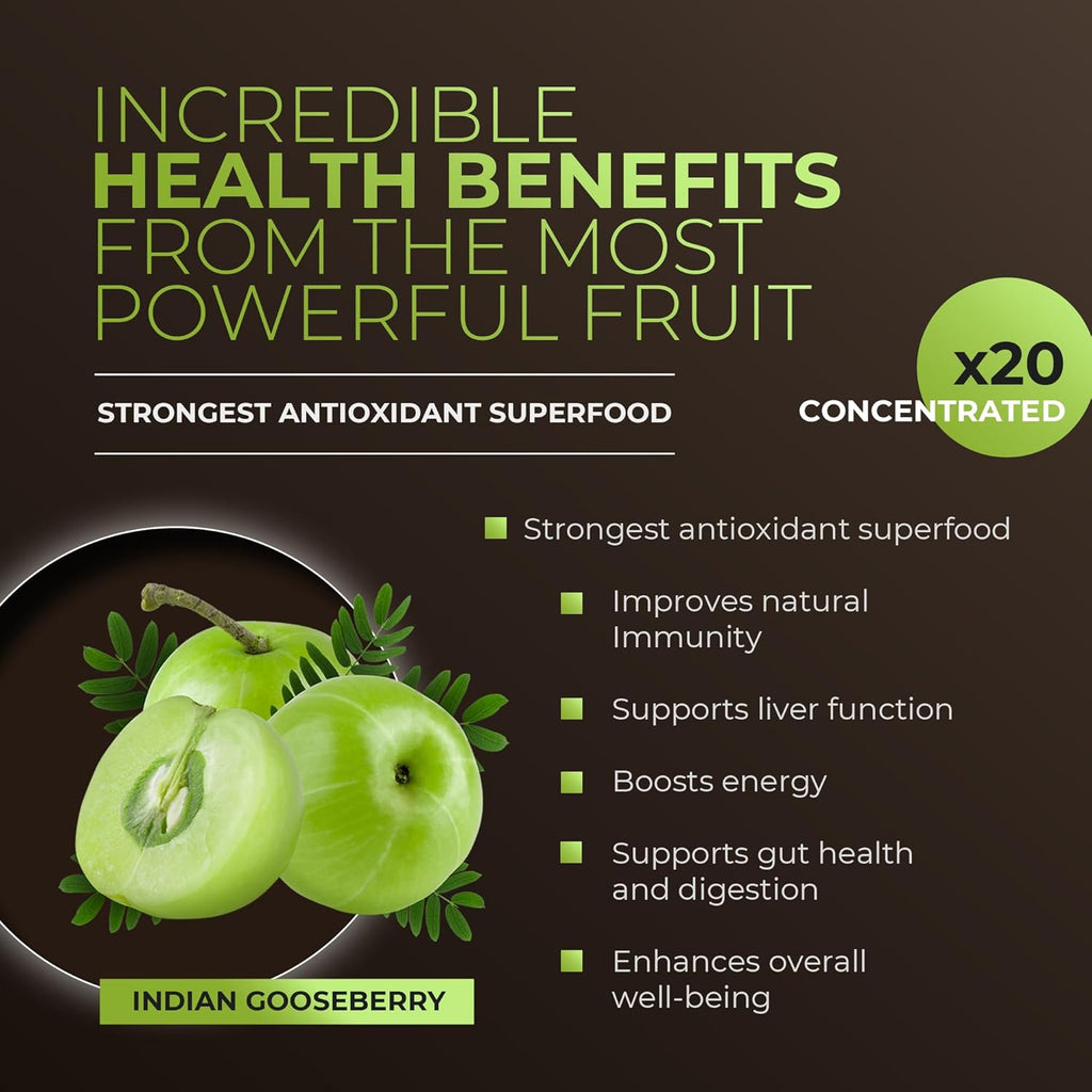 Amla Green Organic Ground Superfood Coffee, Medium Roast Gourmet Coffee with Antioxidant Rich Indian Gooseberry, 100% Arabica Specialty Coffee, 16 Oz