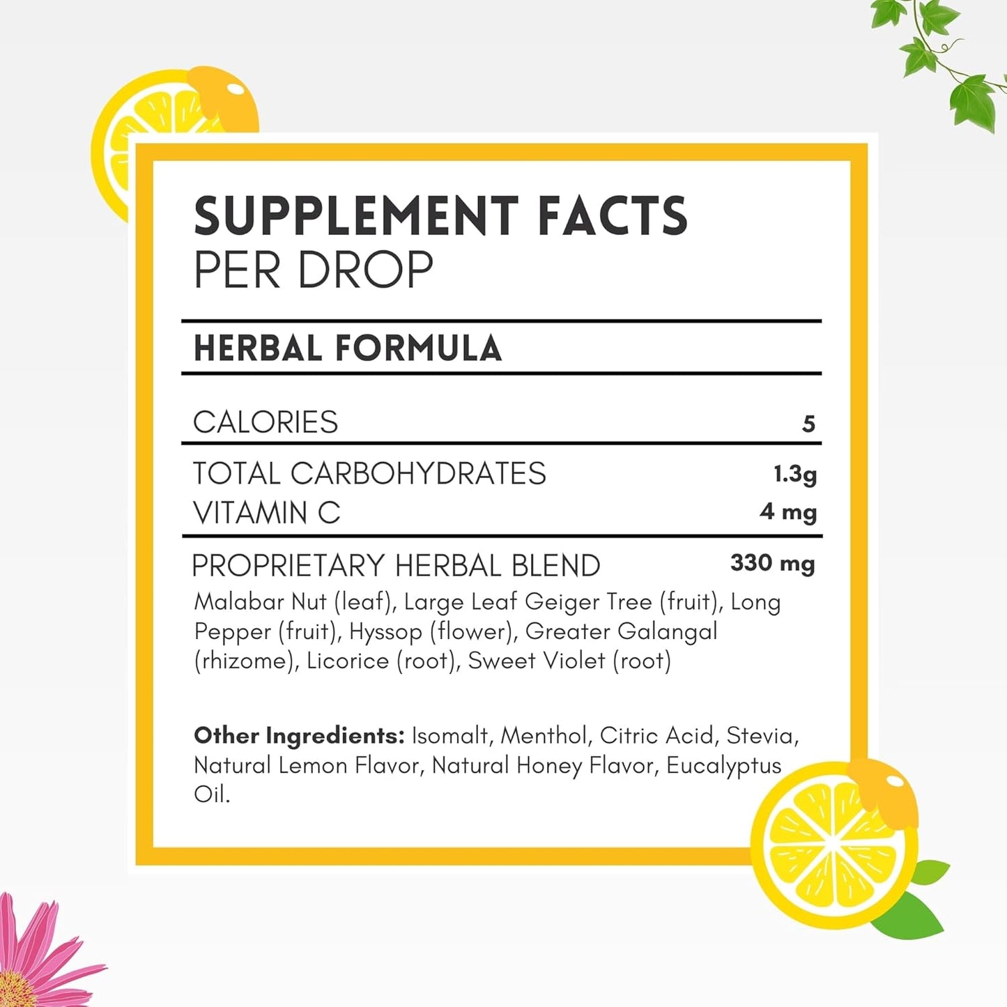 HERBION Naturals Cough Drops, Sugar-Free with Stevia, Dietary Supplement, Soothes Cough, for Adults & Children Over 6 Years, 25 Drops Each, 108 Count, Honey Lemon, Pack of 6