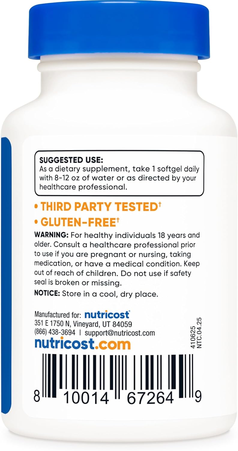 Nutricost Vitamin K2 MK-7 100 mcg, 240 Softgels - Gluten Free and Non-GMO MK7