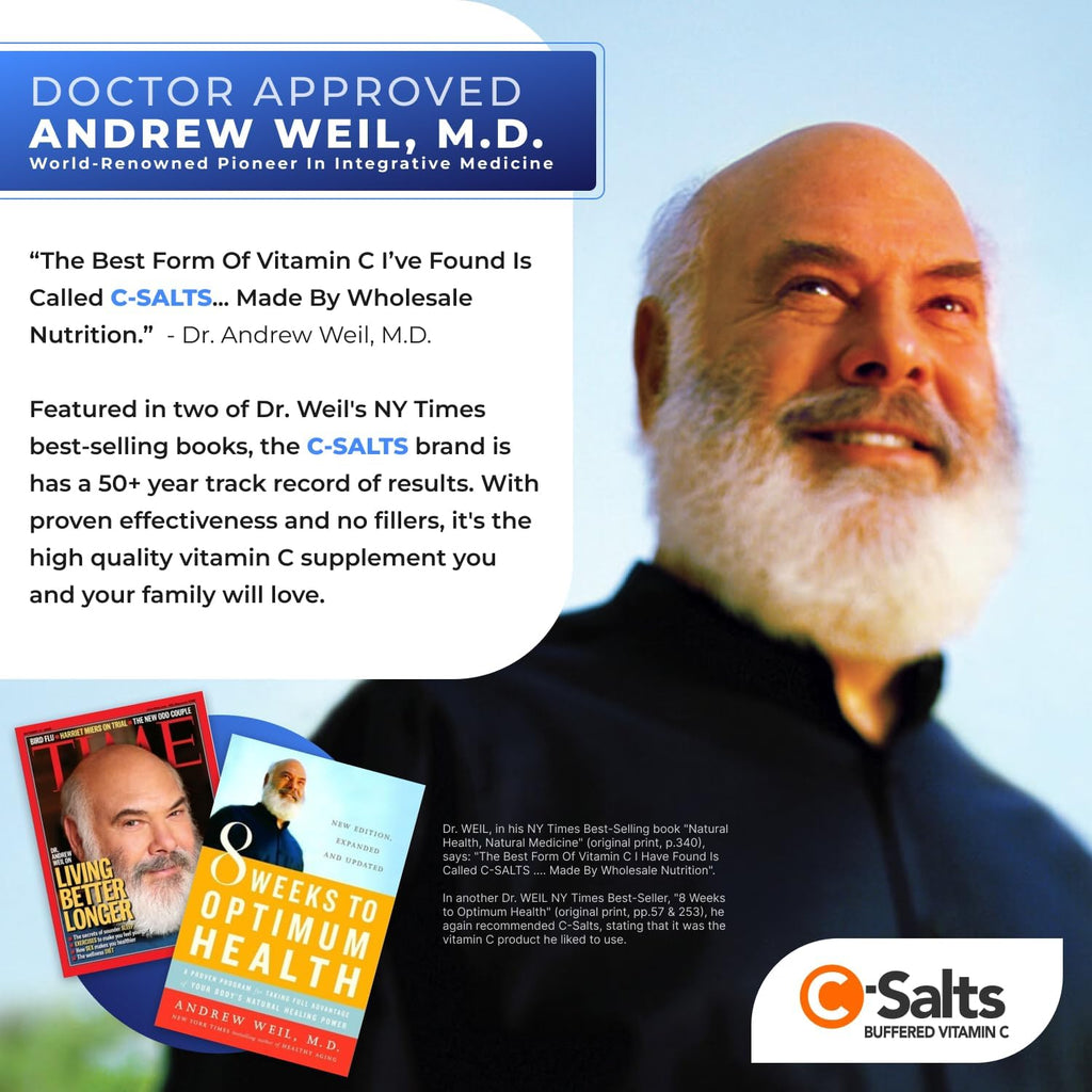 C-Salts Pure Sodium Ascorbate Vitamin C Powder - Non-Acidic Sugar-Free Buffered Powdered Drink for Hydration & Immune Support - Antioxidant for Overall Wellness - Perfect for Drinks or Recipes - 24 oz