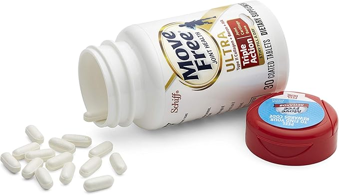 Move Free Ultra Triple Action Joint Support Supplement - Type II Collagen Boron & Hyaluronic Acid - Supports Joint Comfort, Cartiliage & Bones in 1 Tiny Pill Per Day, 30 Tablets (30 servings)*