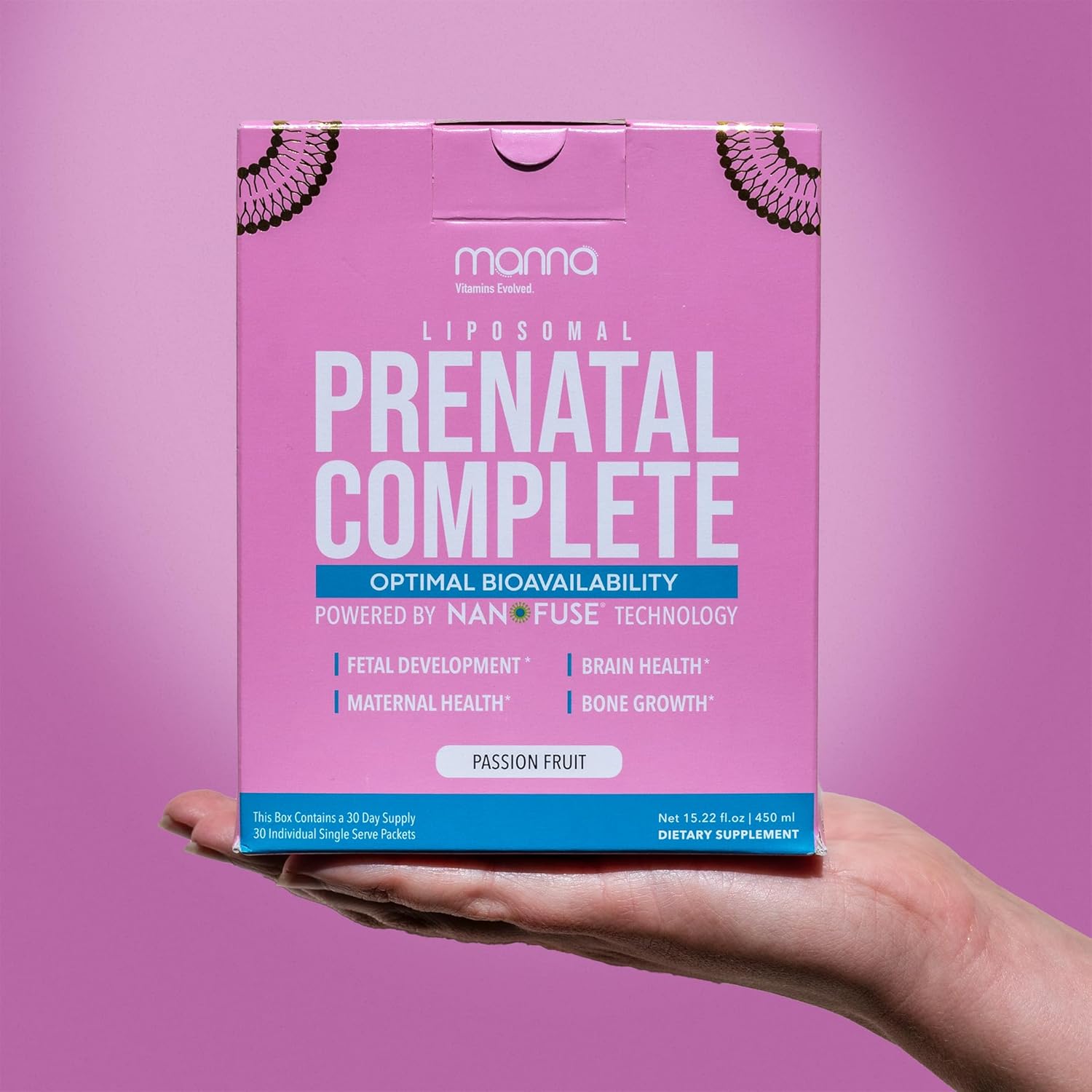 Manna Vitamins Evolved - Liposomal Prenatal Complete - Liquid Prenatal Vitamins for Women - Best Prenatal Vitamins for Pregnant Women for All Stages of Pregnancy