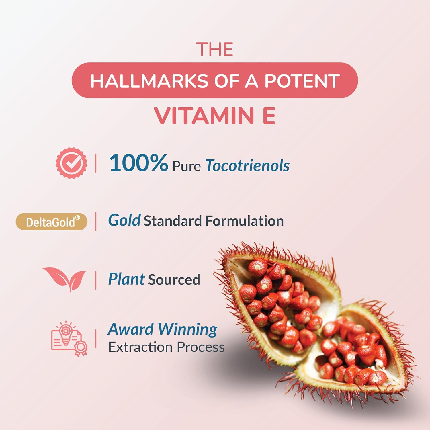 Eannatto Tocotrienols Vitamin E Supplements Tocopherol Free, Supports Immune Health, Non-GMO, Gluten Free & Antioxidant (300MG 60 Softgels)