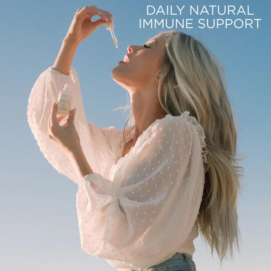 Astragalus & Ginger Natural Vitamin D3 & K2 Liquid Drops for Immune Support | Immunity Herbal Blend | 100% Pure Essential Oils & Lemon Tincture | Made in USA