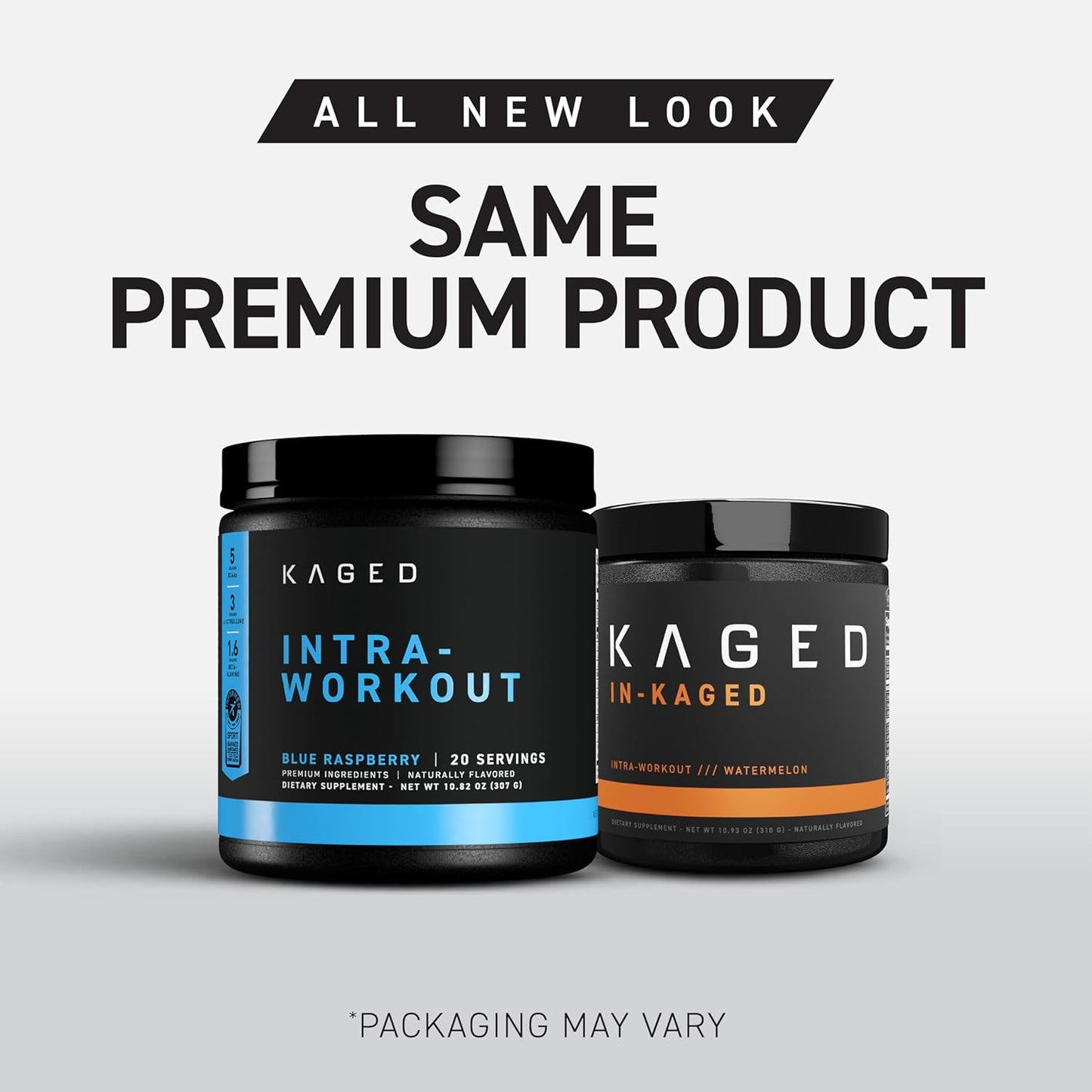 Kaged Intra-Workout Powder In-Kaged BCAAs, L-Citrulline & Beta-Alanine for Endurance 124mg Organic PurCaf Caffeine Coconut Water Powder 20 Servings Blue Raspberry