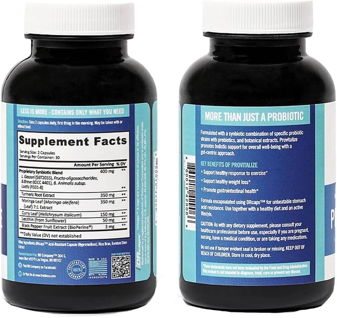 BB Company Provitalize | Womens Probiotic, Menopause | Joint Support, Sexy Midsection Curves, Digestive Health, Menopause Bloat | Turmeric Curcumin Moringa | Packaging Vary | 3 Pack