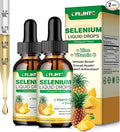 2 Pack Selenium Liquid Drops, 200mcg Liquid Selenium Supplement with Vitamin C & Zinc, Support for Immune System, Antioxidant & Heart Health, High Absorption, Pineapple Flavor