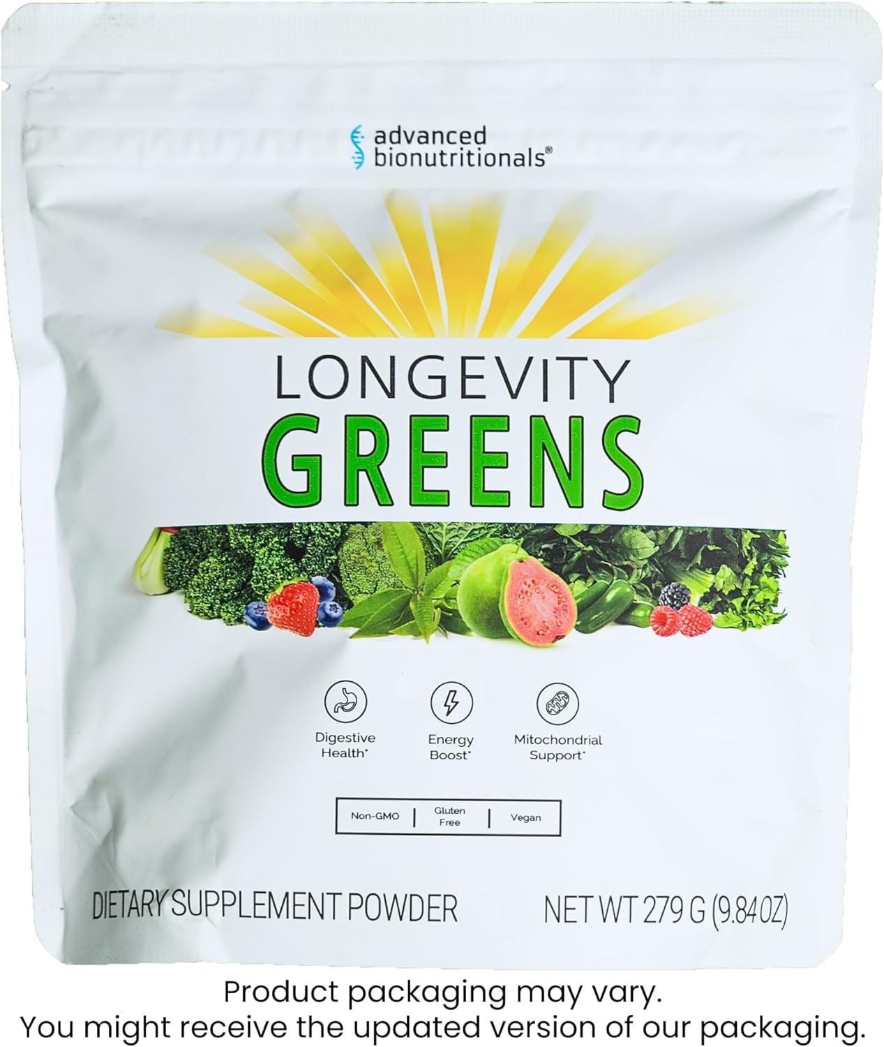 Advanced Greens Plus Powdered Superfood Formula 50 Fruits, Vegetables, Herbs, and Superfoods - Vegan, Vegetarian - 9.84 OZ - 279 g