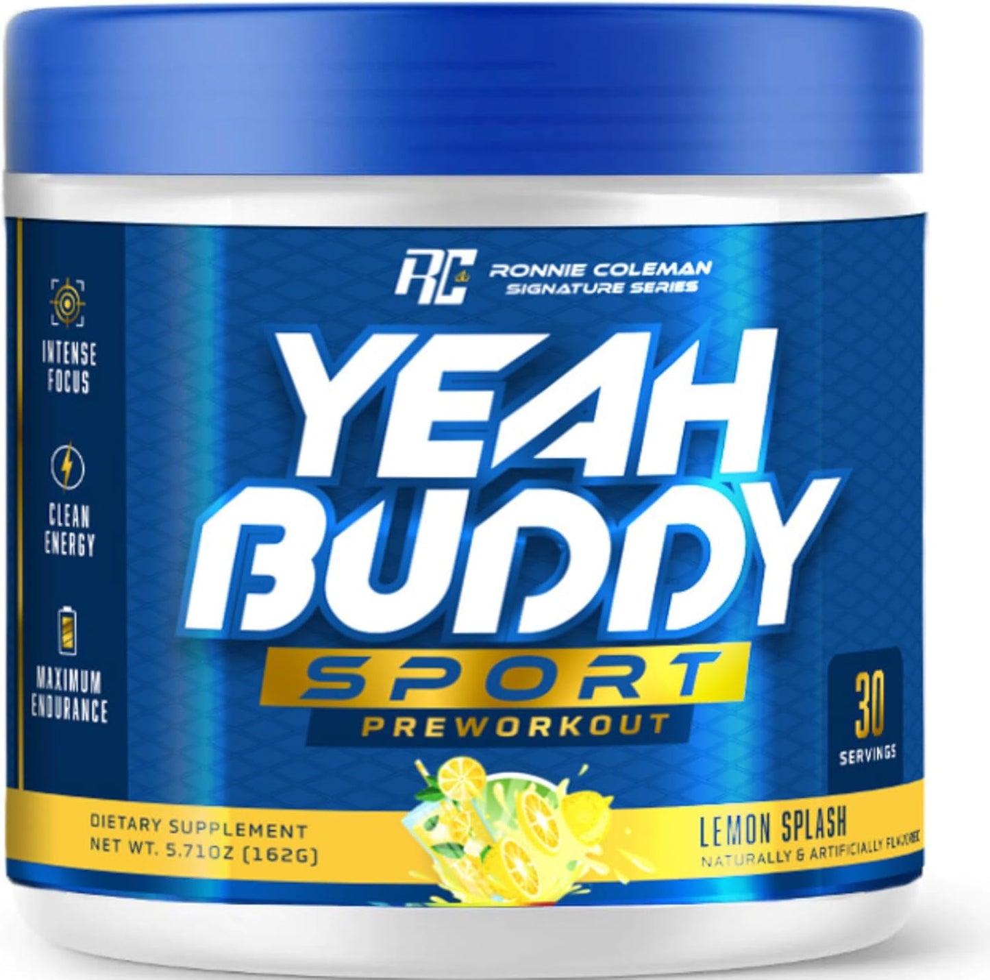 Ronnie Coleman Signature Series New Pre Workout Powder for Women & Men, Preworkout w/Amino Acid Beta Alanine, L Citrulline, Caffeine for Energy Support, Endurance & Focus (Lemon Splash)