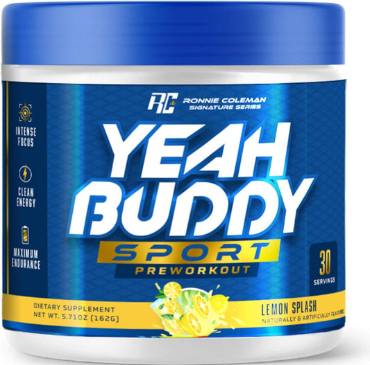 Ronnie Coleman Signature Series New Pre Workout Powder for Women & Men, Preworkout w/Amino Acid Beta Alanine, L Citrulline, Caffeine for Energy Support, Endurance & Focus (Lemon Splash)