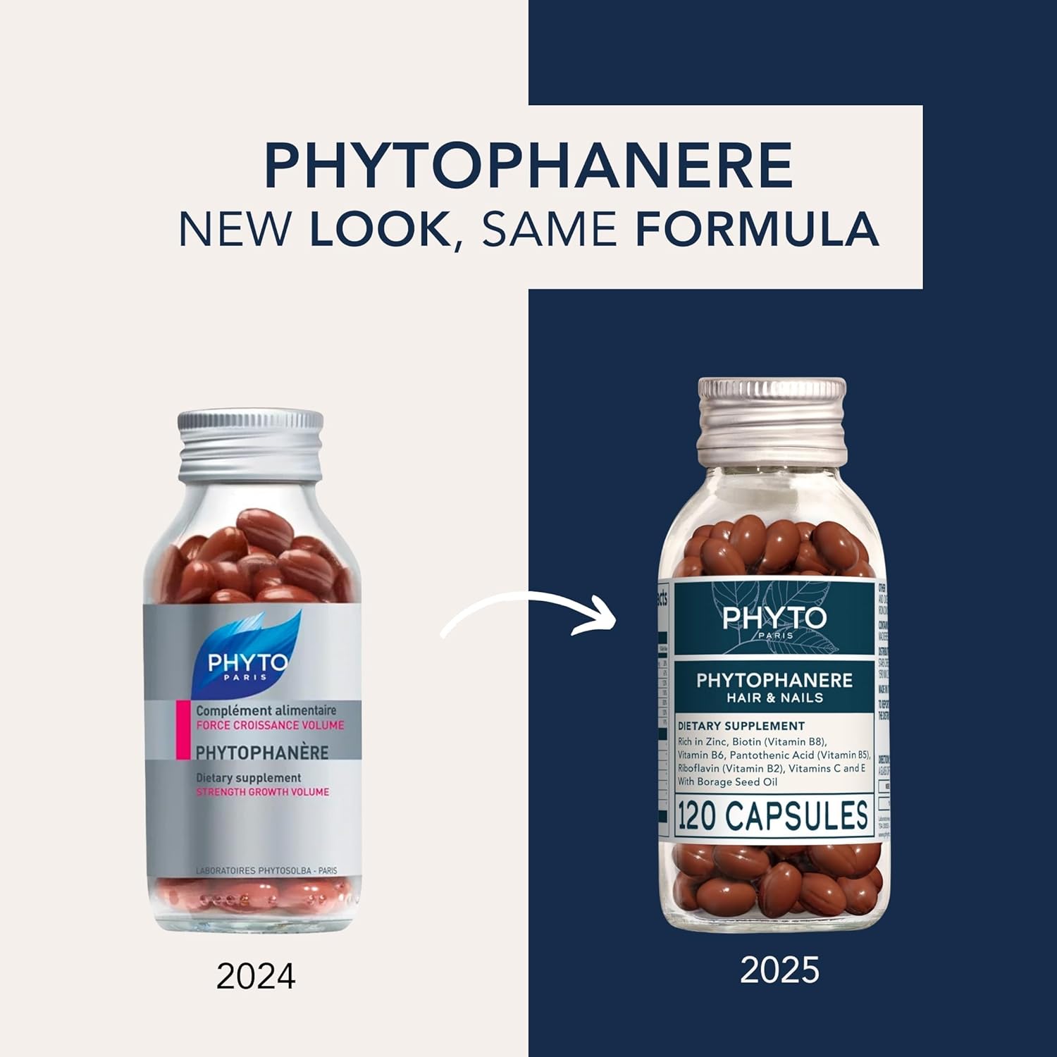 PHYTO Phytophanère 100% Natural Hair Loss Thinning Dietary Supplement, 4-Month Supply