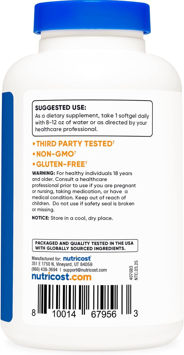 Nutricost Vitamin E 400 IU, 240 Softgel Capsules - Gluten Free, Non-GMO