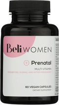 Beli Women Prenatal Multivitamin, for All Stages of Pregnancy, 400mg Choline, Folate, Vitamin D. Supports Egg Quality and Fertility, Gluten & Allergen Free, 90 Vegan Capsules (30-Day Supply)