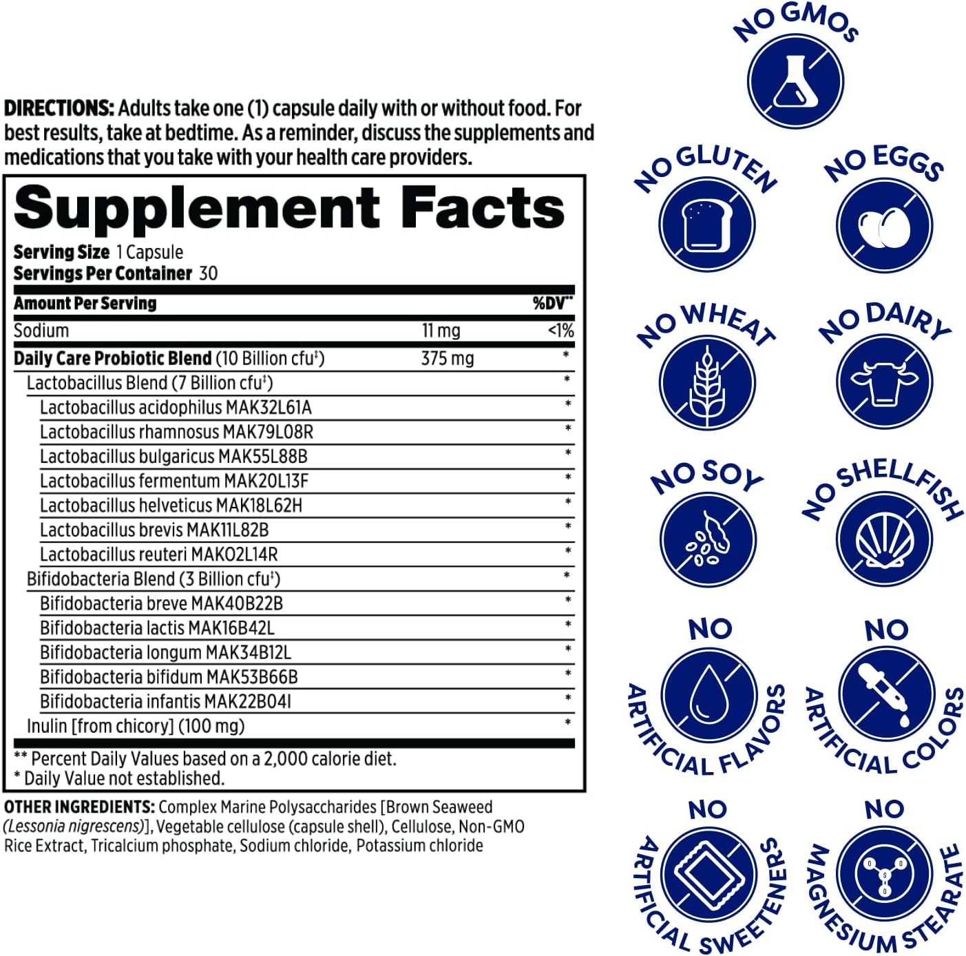 Probulin Daily Care Probiotic for Digestive and Immune Support - Doctor Formulated - 10 Billion CFU- 12 Probiotic Strains, 30 Capsules