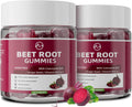 M inch Beet Root Gummies with Nitric Oxide Supplement with Beetroot, Grape Seed, Coq10, Folic Acid, Vitamin C, B3 & B12 for Energy Boost & Circulation Support, Pomegranate Flavor, 2 Packs