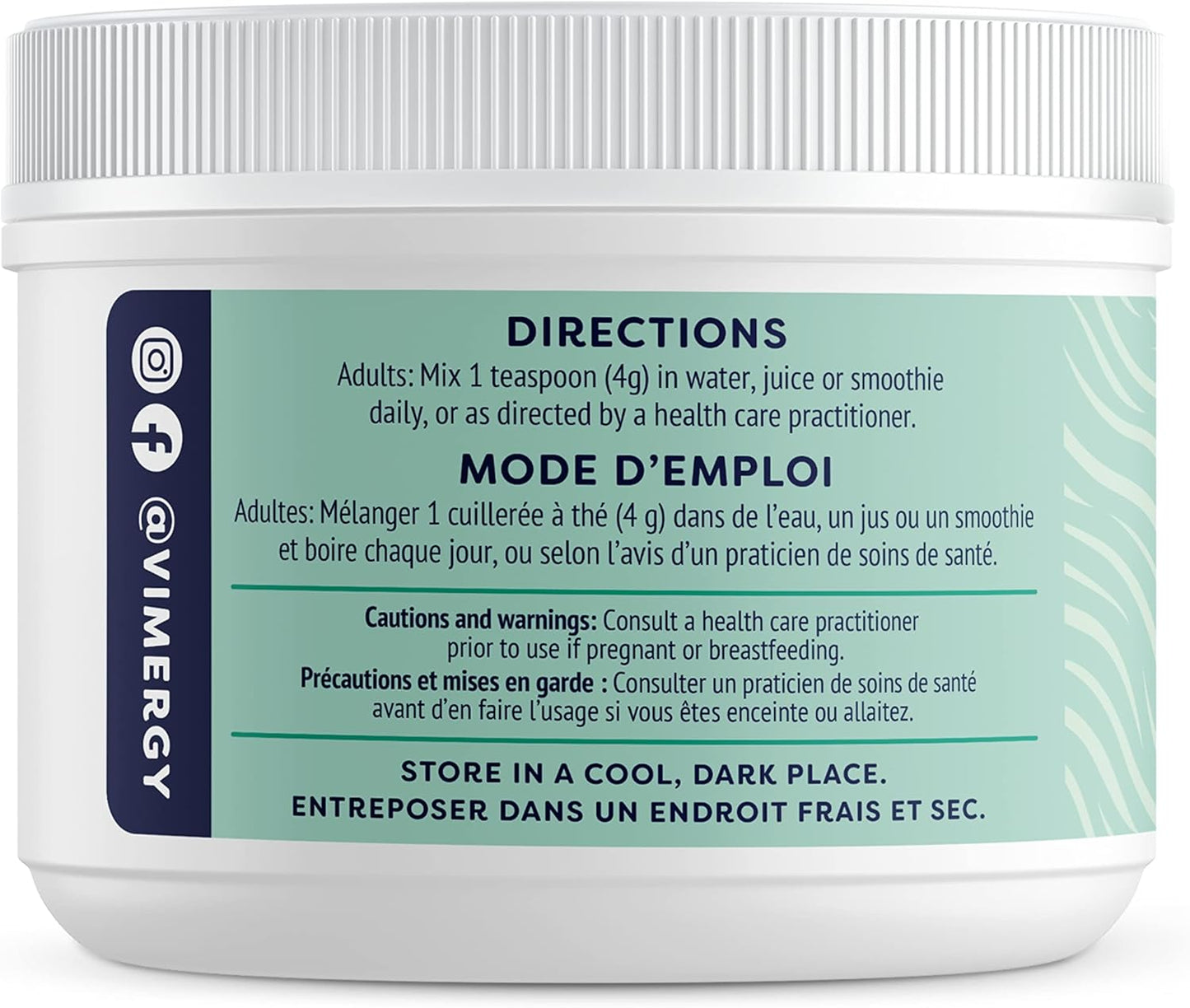 Vimergy Spirulina Powder – Concentrated Plant Protein Supports Immune Health & Cardiovascular Function – Vegan, Kosher, Gluten-Free – 125g