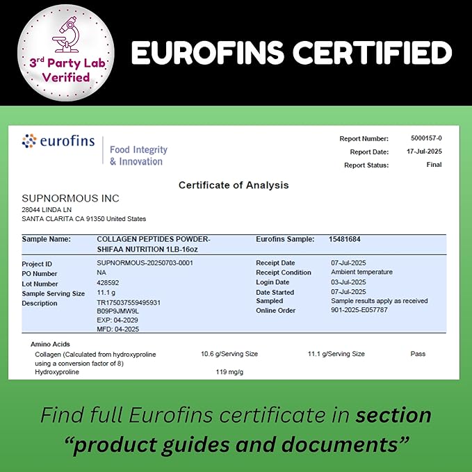 Halal & Grass Fed Collagen Peptides Powder 1 lb. 16oz Unflavored Hydrolyzed Collagen Peptides Powder Type I & Type III for Hair, Skin, Nails & Joints | Keto & Paleo Friendly | Sugar & Gluten Free