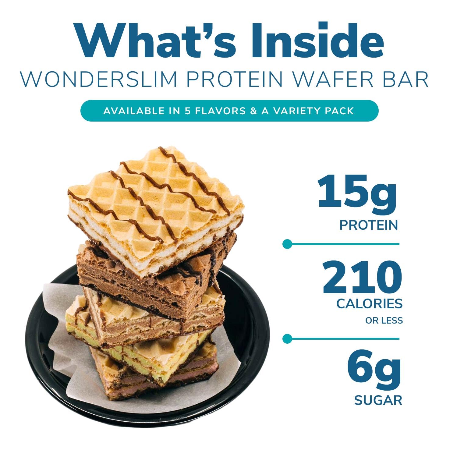 WonderSlim Protein Wafer Snack Bar, Raspberry, 200 Calories, 15g Protein, 0mg Cholesterol (5ct) (Pack of 2)