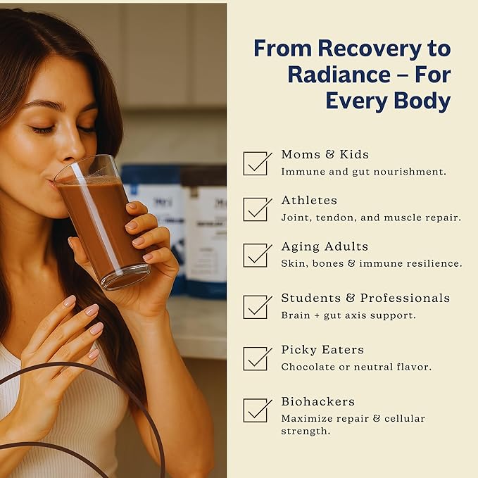 MK Supplements Collagen & Colostrum – Grass-Fed Collagen Peptides & Colostrum Powder for Hair, Nail, Skin, Bone & Joint Health, Chocolate Flavor + Monk Fruit