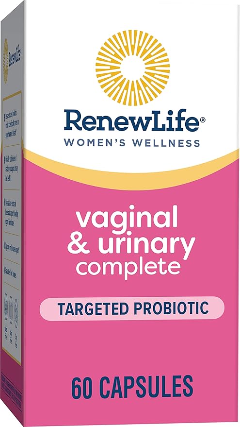 Renew Life Women's Wellness Vaginal and Urinary Probiotic and Cranberry Supplement, Probiotic Supplement for pH Balance for Women, Digestive Health, Dairy, Soy and Gluten-Free, 3.5 Billion CFU 60 Ct