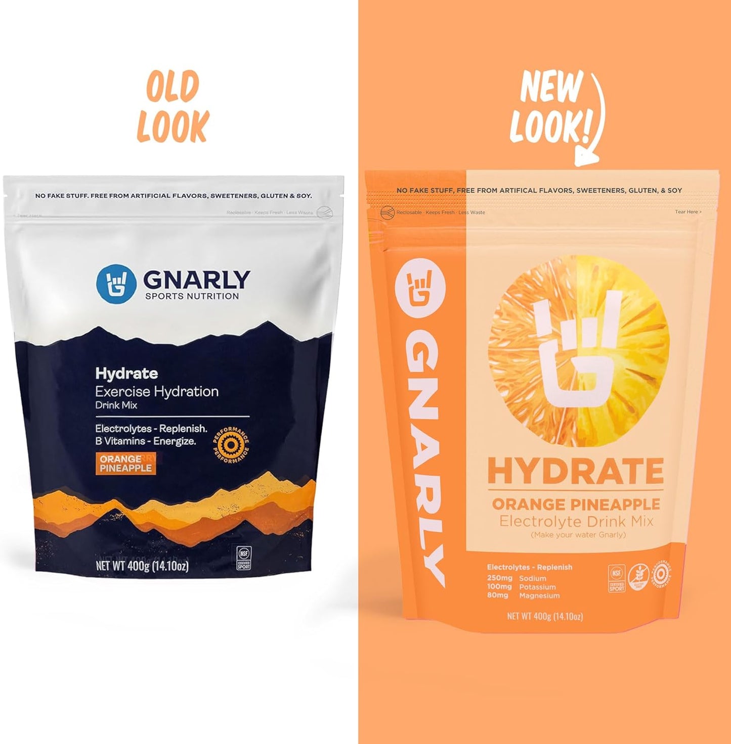 Gnarly Nutrition Hydrate Electrolyte Powder – Orange Pineapple Exercise Hydration Drink Mix – NSF Sport Certified – Electrolyte Solution, Performance & Recovery – Orange Pineapple, 14.10 oz