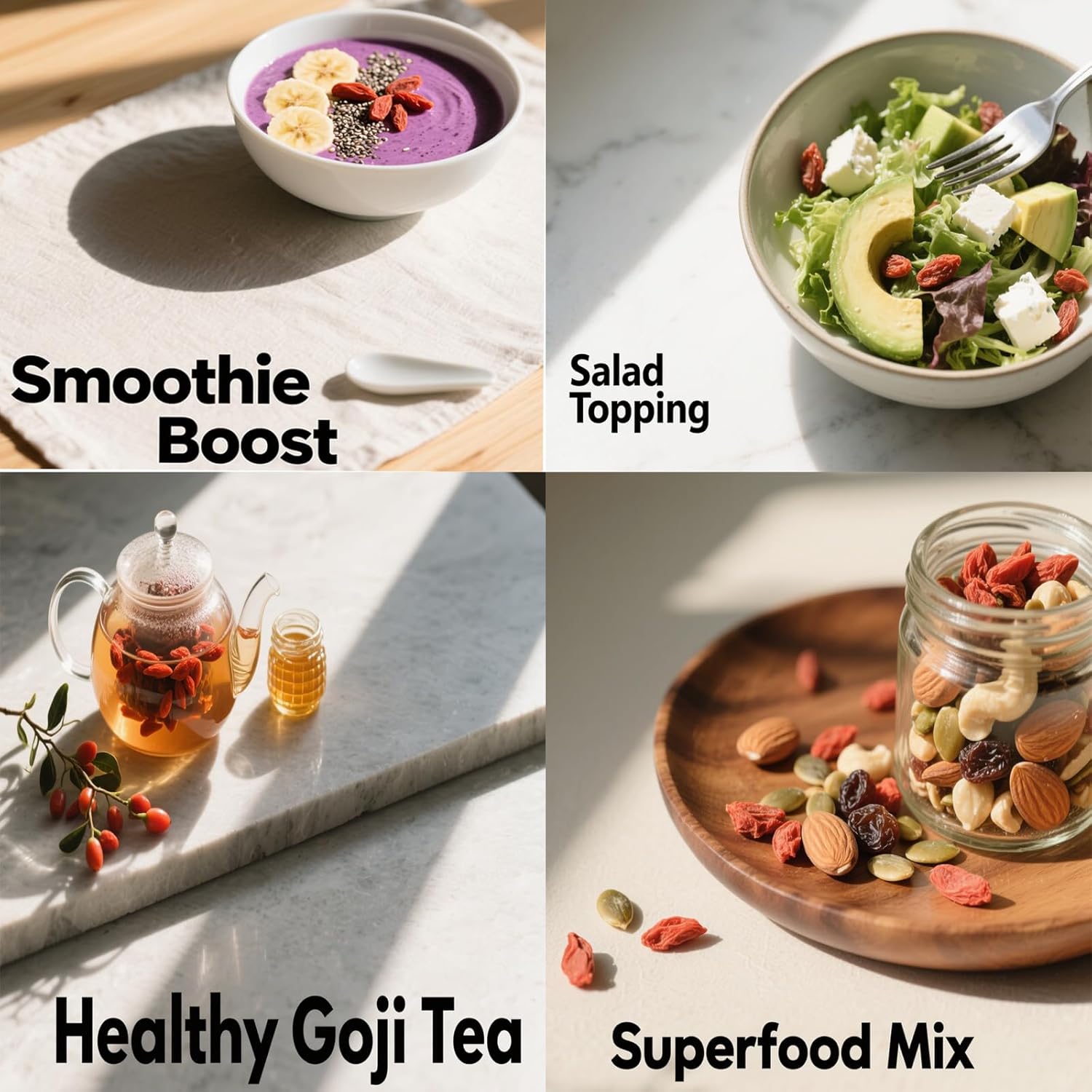 DABC OAK LAND Goji Berries, 2 LB Wolfberry Premium Large Berry Form 5A Wolfberry 100% Natural Sun-Dried Whole Fruit, S Great Flavor for Soup Drinks, Snacks, Beverages 2x 1LB/Bag XXXL